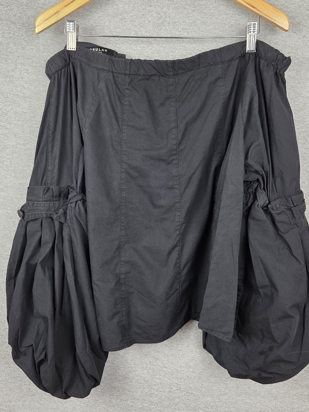 Women's Black BEULAH Off Shoulder Shirt Size Small 100% Cotton